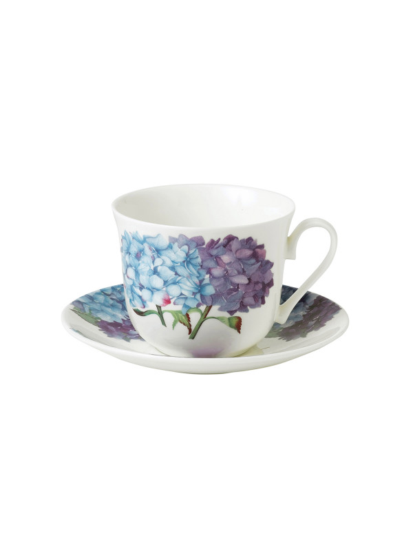 Hydrangea Flower Design Tea Tea Cup & Saucer 